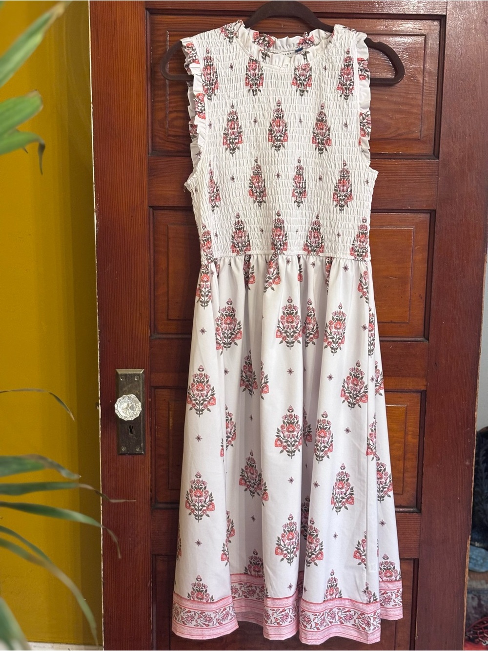 Cabana Life White Midi Skirt with Coral Floral Print